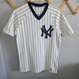 Sand Knit 80's Vintage New York Yankees Pinstripe Jersey Sz L